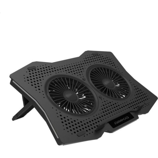 Base raffreddamento portatile Omega OMNCP2FB con 2 ventole USB RGB