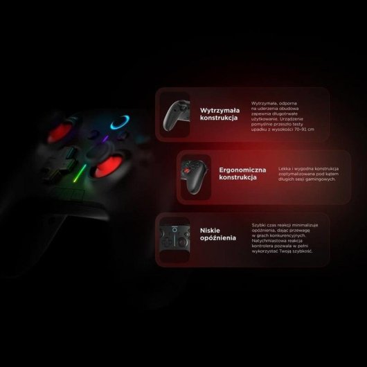 Gamepad inalámbrico Rampage Hydra RGB Negro