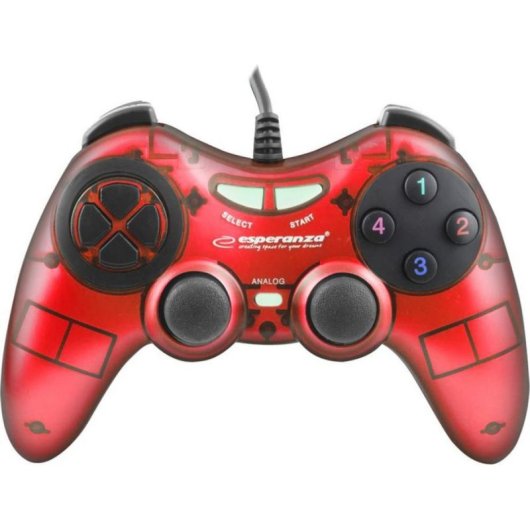 Gamepad Esperanza EGG105R con vibración y conexión USB