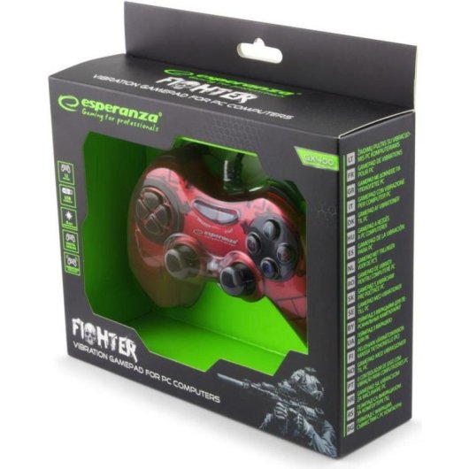 Gamepad Esperanza EGG105R con vibración y conexión USB