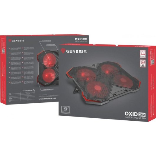 Pack Kühlpad Genesis OXID 260 + Rucksack Genesis Pallad 550 für 17.3"
