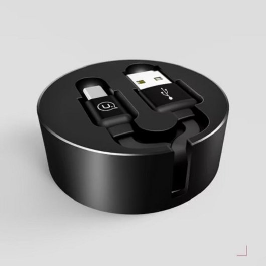 Câble USB Usams U-Bin USB-A vers USB-C 1 m Rétractable Noir
