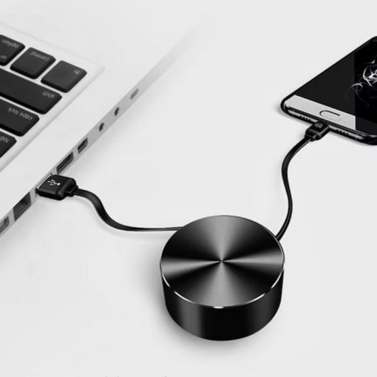 Câble USB Usams U-Bin USB-A vers USB-C 1 m Rétractable Noir