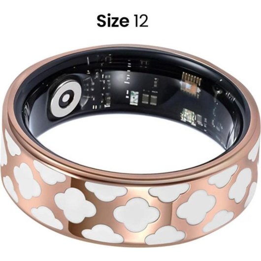 Anillo inteligente Avizar Ursa talla 12 Bluetooth IP68 batería 5 días Oro y blanco