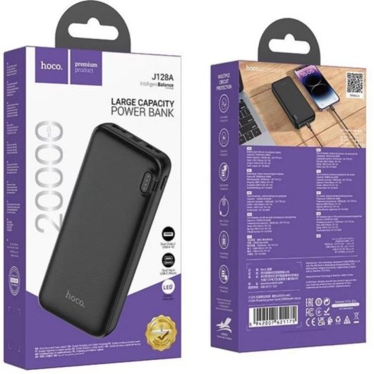 Powerbank Hoco J128A 20000 mAh LiFePO4 USB-C Nero