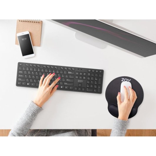 Ergonomische Mausmatte ZOY ZMP25 mit Handgelenkstütze schwarz