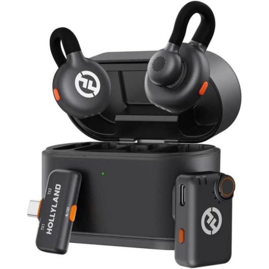 Micrófono Hollyland LARK M2S Mini Combo inalámbrico omnidireccional con estuche de carga