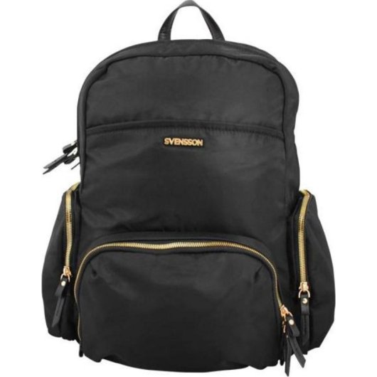 Mochila Svensson Resa 14,1" negra nylon con múltiples compartimentos