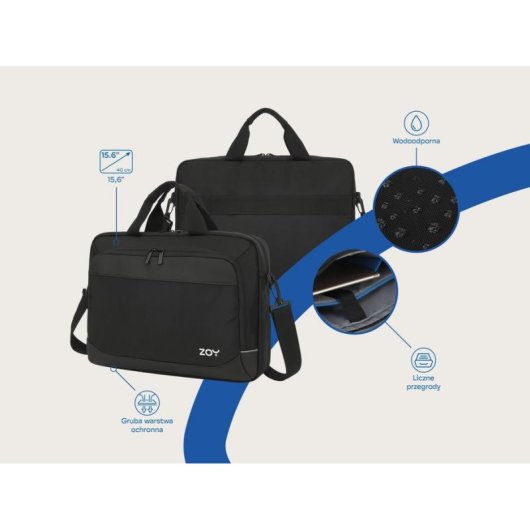 Laptoptasche ZOY ProBag 16" Schwarz-grau