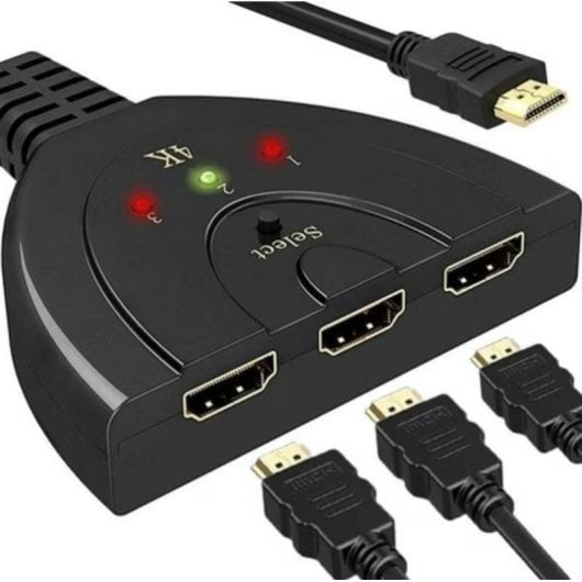 Interrupteur et répartiteur HDMI Retoo 3 entrées 4K