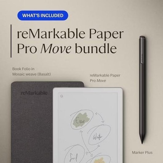 Tablette graphique reMarkable Paper Pro Move 7,3 pouces gris Basalt avec stylet et housse