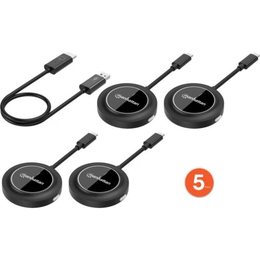 Conmutador HDMI inalámbrico Manhattan 1080p con 4 transmisores USB-C