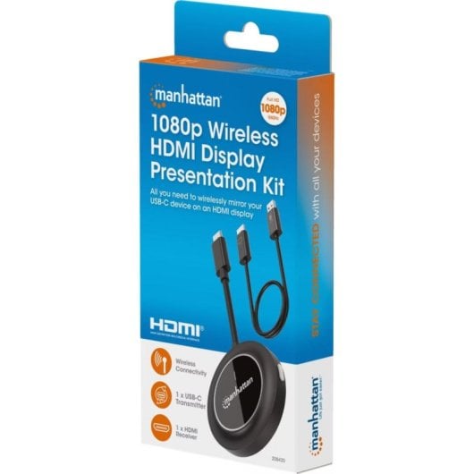 Conmutador HDMI inalámbrico Manhattan 1080p con 4 transmisores USB-C