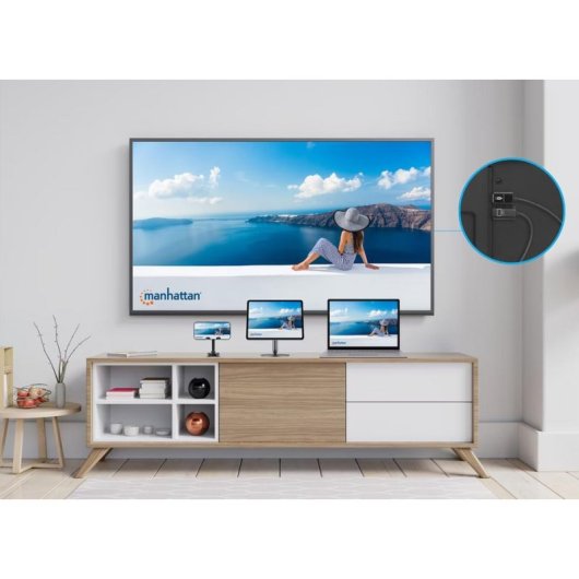 Conmutador HDMI inalámbrico Manhattan 1080p con 4 transmisores USB-C