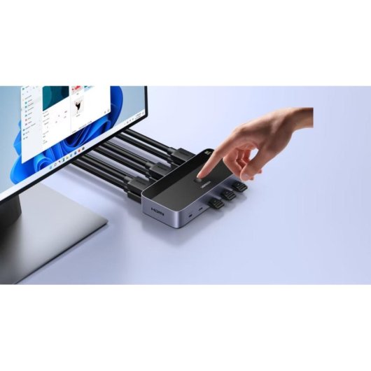 Comutador KVM Ugreen HDMI 2.1 2x2 USB 3.0 e USB-C