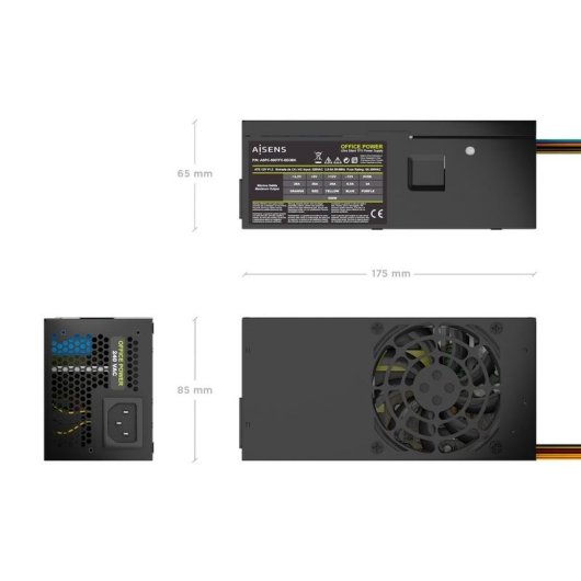 Fuente de Alimentación AISENS ASPC-500TFX-SEOBK 500W CE RoHS silenciosa