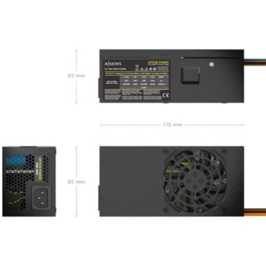 Fuente de Alimentación AISENS ASPC-500TFX-SEOBK 500W CE RoHS silenciosa