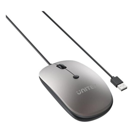 Ratón UNITEK T060BGY01 USB tipo A 1600 DPI Gris Ambidextro 4 botones