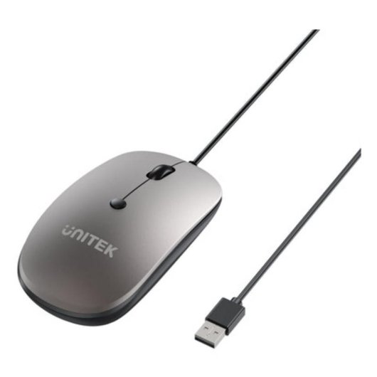Ratón UNITEK T060BGY01 USB tipo A 1600 DPI Gris Ambidextro 4 botones