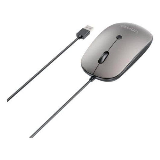 Ratón UNITEK T060BGY01 USB tipo A 1600 DPI Gris Ambidextro 4 botones