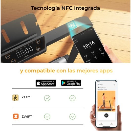 Kingsmith Walkingpad Mc21  Cinta De Correr, App Incluida, Doble Pantalla Led, Plegable, Negra