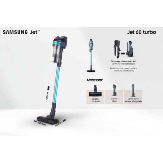 Aspirateur sans Sac Samsung VS15A6031R1 410W 40 min Multicyclonique Noir Menthe
