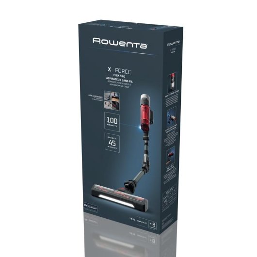 Akku Staubsauger Rowenta X-Force Flex 9.60 RH2098WO 250W 60 Minuten Turbo Schwarz Rot