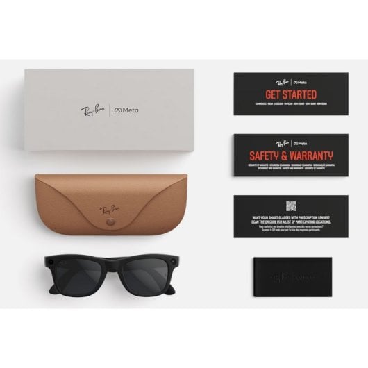 Meta Ray-Ban Meta Wayfarer Gen 2 Óculos Inteligentes Câmara Integrada Altifalantes IA Tradutor Preto Brilhante