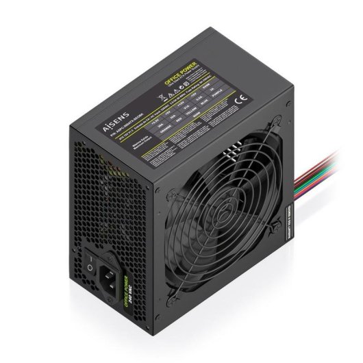 Fuente de Alimentación AISENS ASPC-500ATX-SEOBK 500W CE RoHS botón encendido