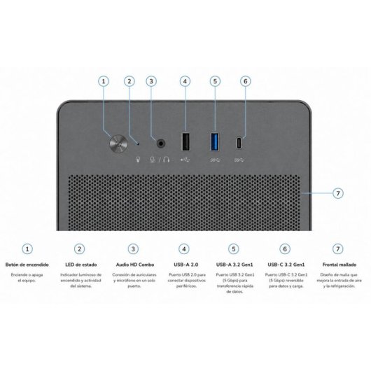 Caixa PC CoolBox M100 microATX Full Metal Mesh USB-C 3.2 Gen1 Preta