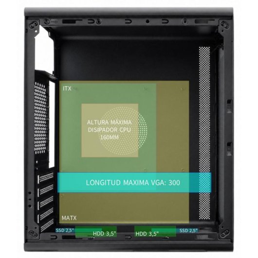 Caixa PC CoolBox M100 microATX Full Metal Mesh USB-C 3.2 Gen1 Preta