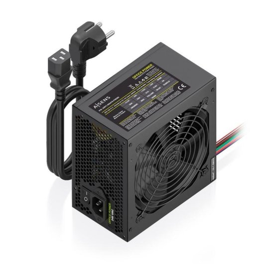 Fuente de Alimentación AISENS ASPC-500ATX-PSEBK 500W Certificazione CE RoHS con pulsante