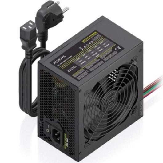 Fuente de Alimentación AISENS ASPC-500ATX-PSEBK 500W Certificazione CE RoHS con pulsante