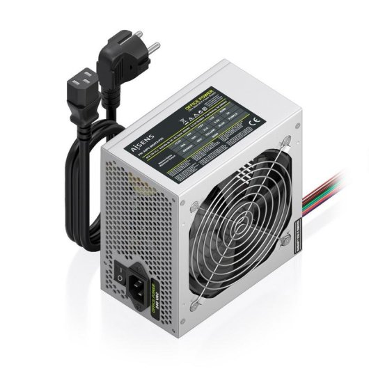 Fuente de Alimentación AISENS ASPC-500ATX-PSE 500W Certificazione CE RoHS pulsante