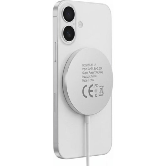 Kabelloses MagSafe-Ladegerät Mayaxess 15W Aluminium Weiß