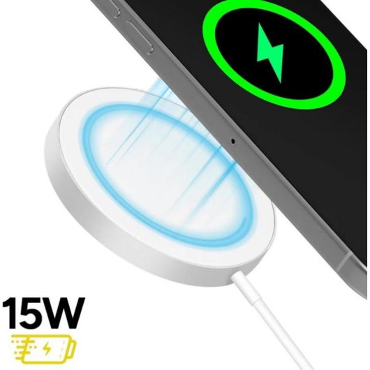 Drahtloses Ladegerät Mayaxess MS-VIRT-12X MagSafe 15W Aluminium Weiß