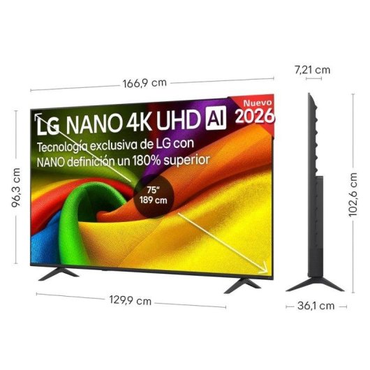 TV LG NanoCell 75NU900B6LA 75" 4K UltraHD 60Hz Smart TV WebOS HDR10 Pro Antireflex