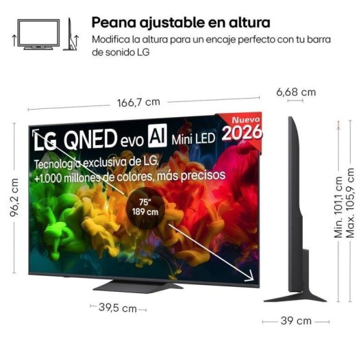TV LG QNED EVO AI 75QNED81B6A 75" 4K UltraHD 60Hz Smart TV WebOS HDR10