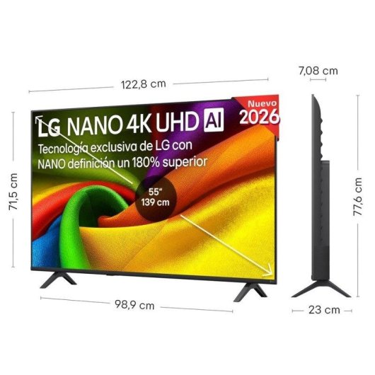 TV LG LED 55NU900B6LA 55" 4K UltraHD 60Hz Smart TV WebOS HDR10 Pro Anti-riflesso
