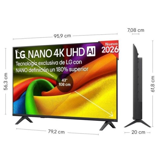 TV LG NanoCell 43NU850B6LA 43" 4K UltraHD 60Hz Smart TV WebOS HDR10 Pro Antiriflesso