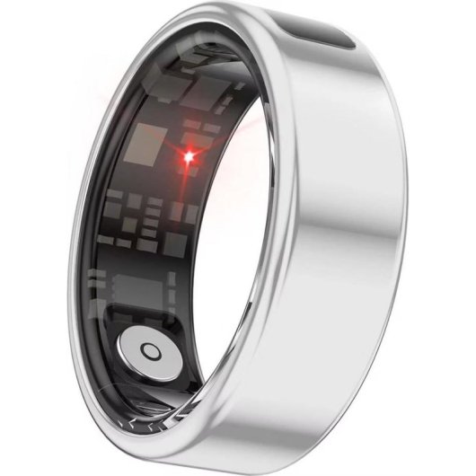 Anneau intelligent Avizar Saturn taille 8 Bluetooth IP68 Autonomie 5 jours Argent