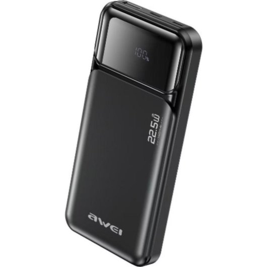 Bateria Externa Awei PA-90 10.000 mAh 22,5W Fast Charge USB-A/USB-C Preto