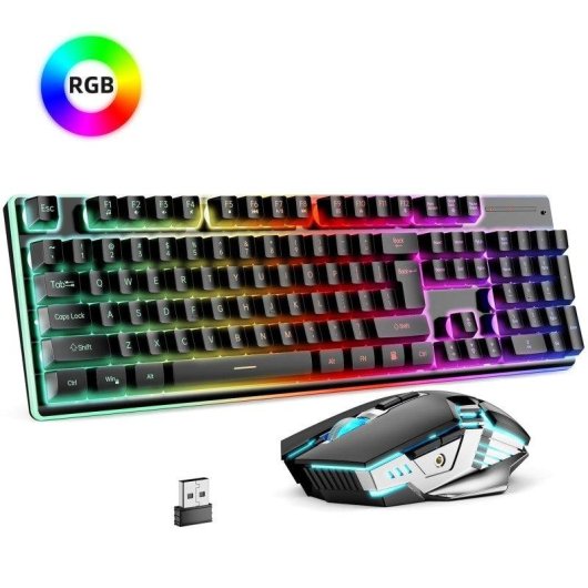 Clavier OVO 104 touches membrane sans fil gaming RGB rétroéclairé