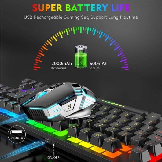 Clavier OVO 104 touches membrane sans fil gaming RGB rétroéclairé