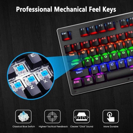 Clavier OVO 104 touches membrane sans fil gaming RGB rétroéclairé