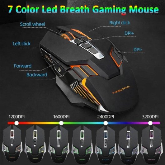 Clavier OVO 104 touches membrane sans fil gaming RGB rétroéclairé