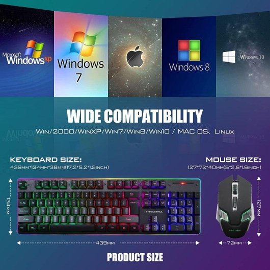 Clavier OVO 104 touches membrane sans fil gaming RGB rétroéclairé