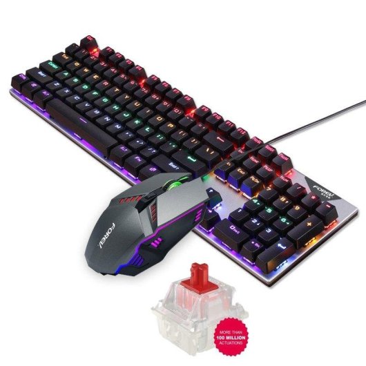 Clavier OVO mécanique gaming 104 touches switches rouges RGB rétroéclairage