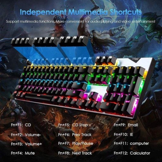 Clavier OVO mécanique gaming 104 touches switches rouges RGB rétroéclairage