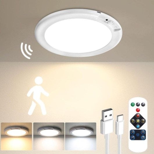 Plafon LED OVO 8000 mAh Capteur de Mouvement Magnétique Sans Fil Télécommande 3 Couleurs